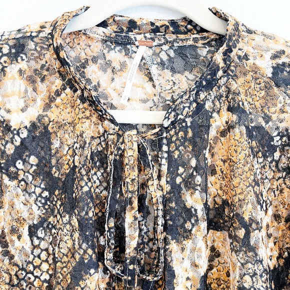 Free People Out For The Night Top in Snake Combo New With Tags - Picture 8 of 12